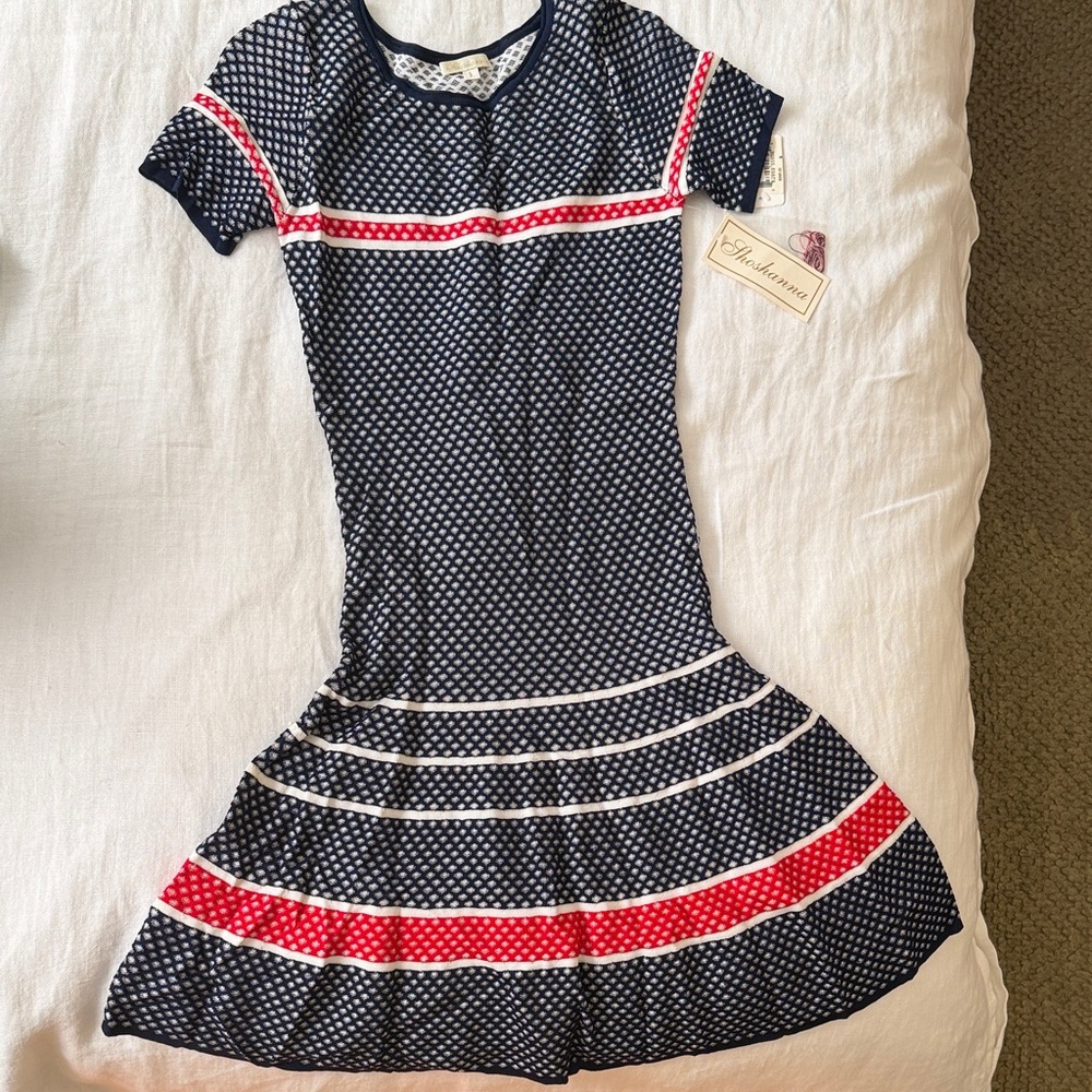 Shoshanna Navy and Red Dress